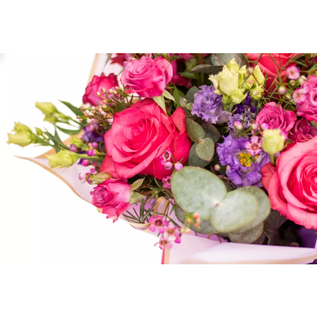 Flower box with roses